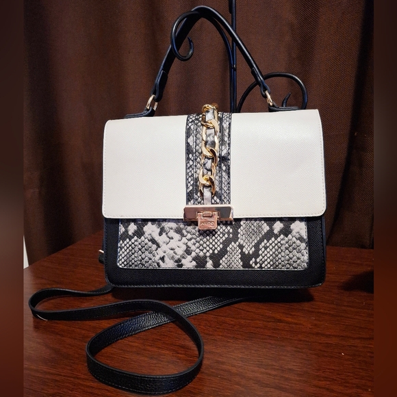 Aldo "Cailla" Snakeskin Print Satchel/Crossbody Bag - Picture 2 of 10